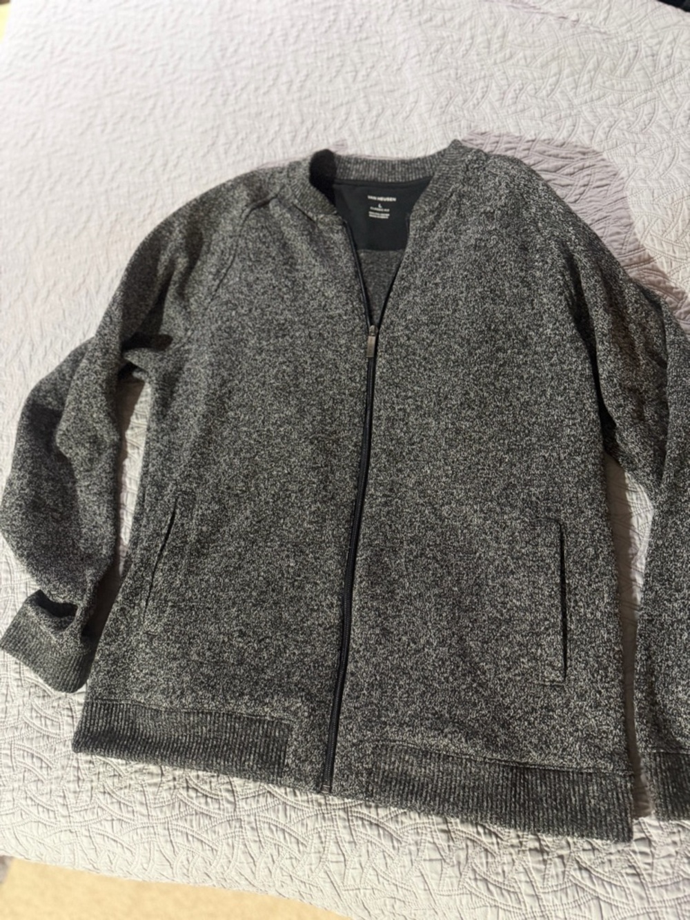 Van Heusen Charcoal Zip-Up Bomber Jacket